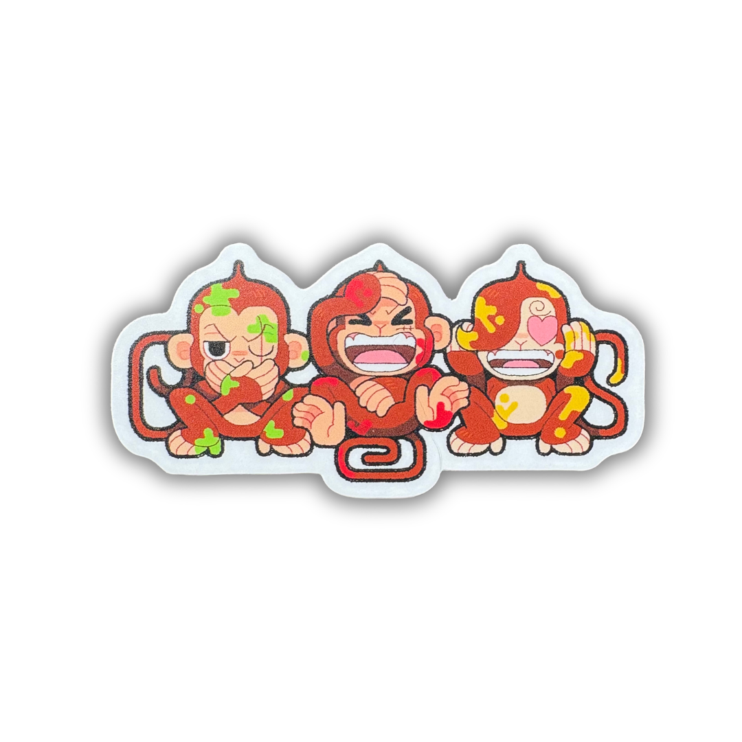 3 Monkeys Sticker