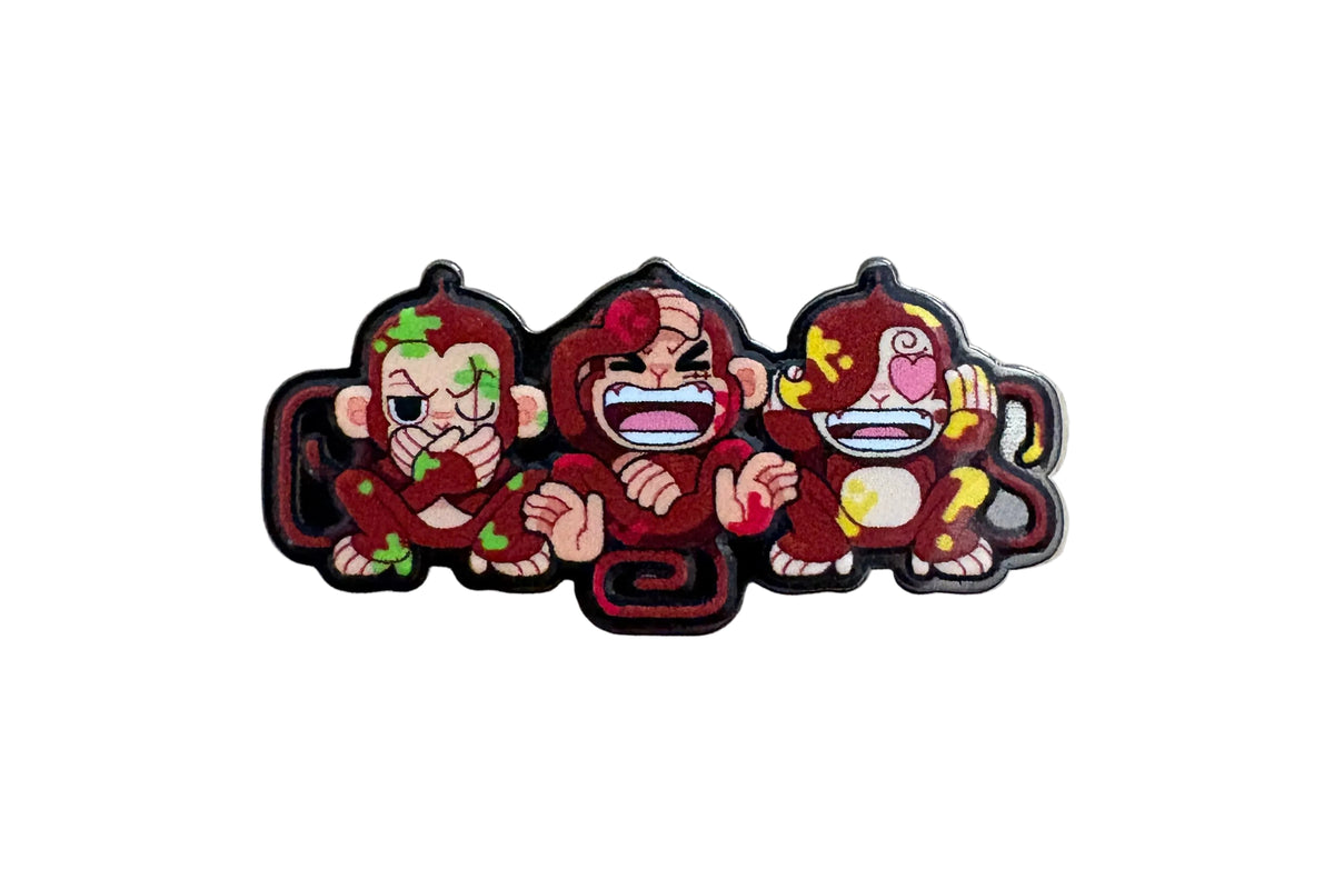 3 Monkeys Pin