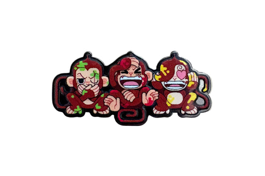 3 Monkeys Pin