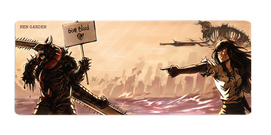 Chainsaw vs War Desk Mat