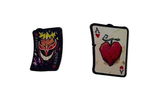 Ace of Hearts & Joker Cards Pin Bundle
